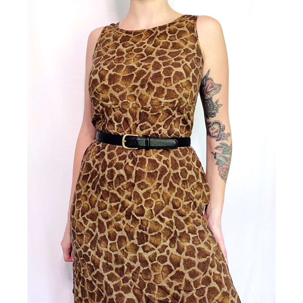 Vintage Animal Print Retro 90’s Midi Dress
